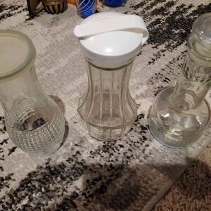 3 Vintage salad dressing bottles